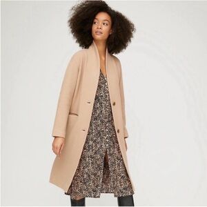 Aritzia Wilfred Dujardin Wool Coat Long Tan Light Camel M